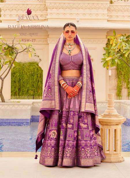 Lavender Colour Radha-Krishna By Rewaa Printed Desginer Lehenga Choli Wholesalers In Delhi RSW-27