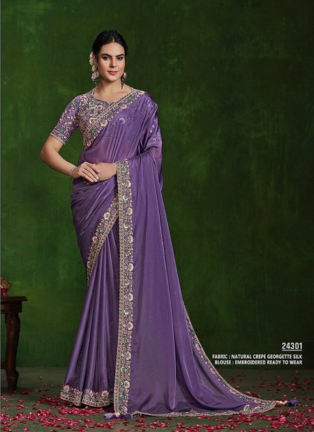 Lavender Colour Ranjhana Mohmanthan By Mahotsav Designer Wedding Wear Online Saree Wholesale 24301