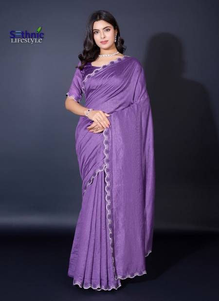 Lavender Colour Regalia By Sethnic Khadi Shimmer Saree Suppliers In India 52003