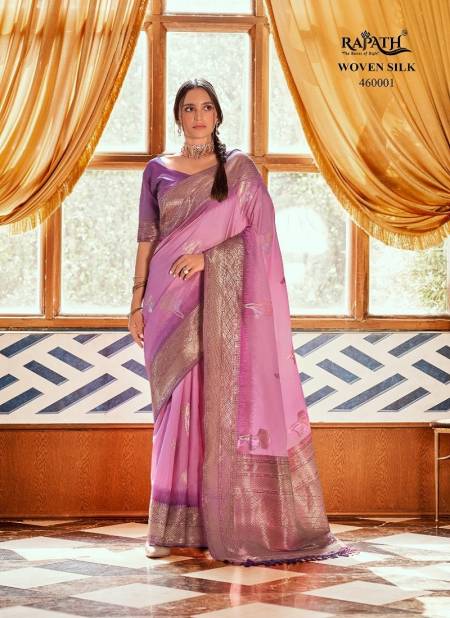Lavender Colour Roseberry Silk By Rajpath Pure Weaving Silk Sarees Online Wholesale 460001