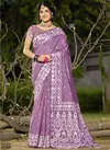 Lavender Colour Silver Line Cotton By Bunawat Designer Wedding Saree Suppliers In India 1002