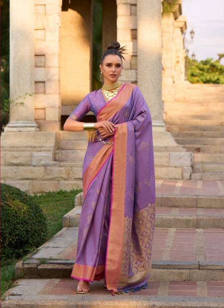 Lavender Colour Soft Silk By Rajtex Handloom Weaving Printed Sarees Wholesale Suppliers in Mumbai 1701