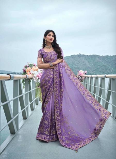 Lavender Colour The Wedding Saga By Sulakshmi Tissue Silk Saree Wholesale Shop In Surat 8412