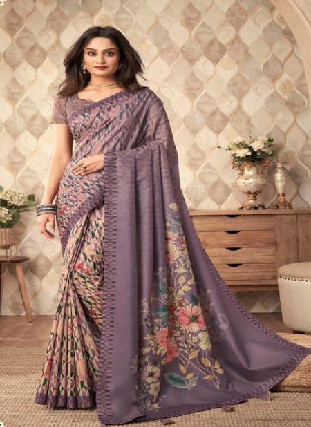 Lavender Colour Tulip Vol 4 By Anmol Printed Saree Catalog 403 Catalog