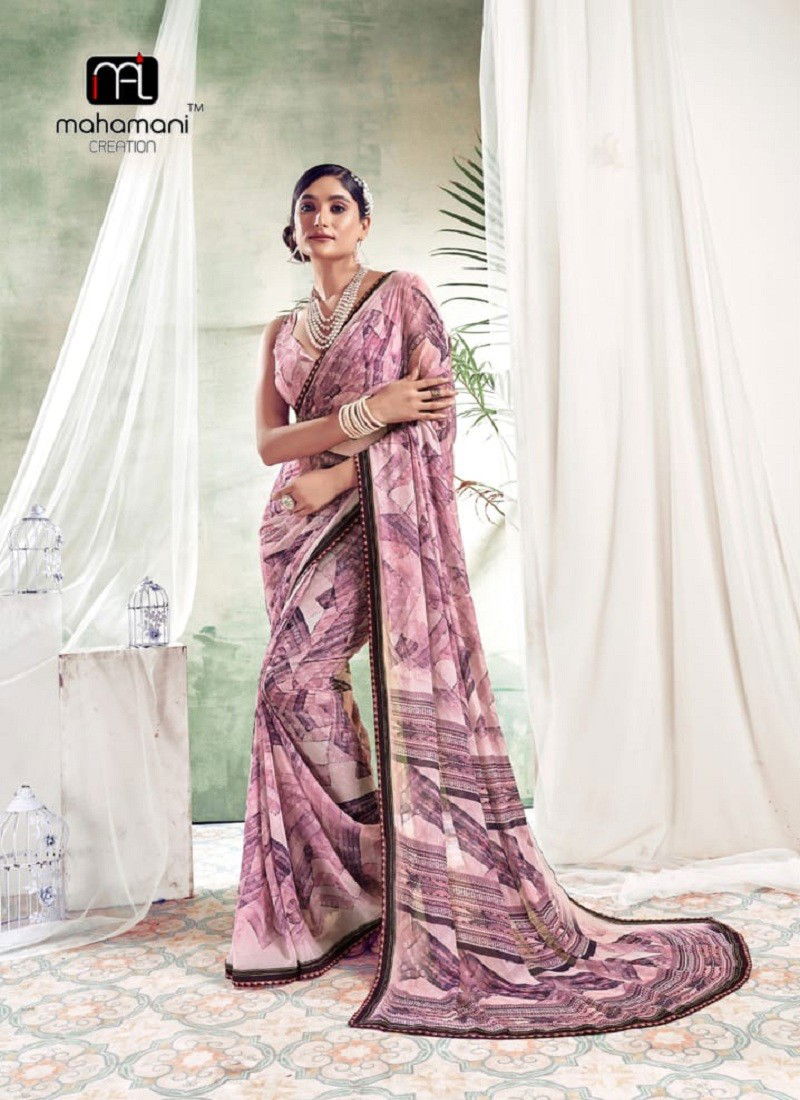 Lavender Colours By Mahamani Creation Daily Wear Printed Heavy waitless Saree Orders in India 1011