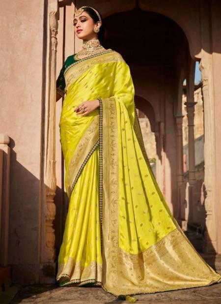 Yellow shade Designer Fancy Silk Saree for Women-GARIM001D – www.soosi.co.in