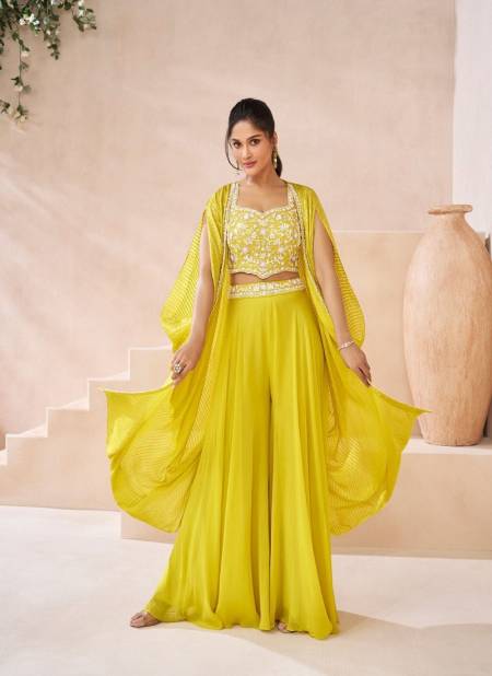Lemon Colour Ishum By Sayuri Georgette Designer Readymade Suits Wholesalers In Delhi 5522