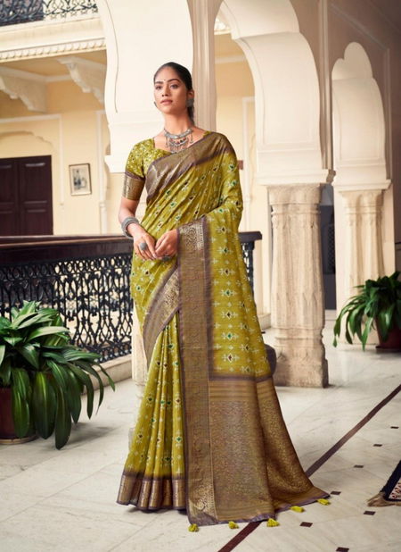 Lemon Colour Mahak By Pankh Silk Digital Printed Designer Saree Catalog 7504 Catalog