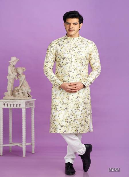 Lemon Colour Occasion Mens Wear Pintux Stright Kurta Pajama Wholesale Exporters In India 3055