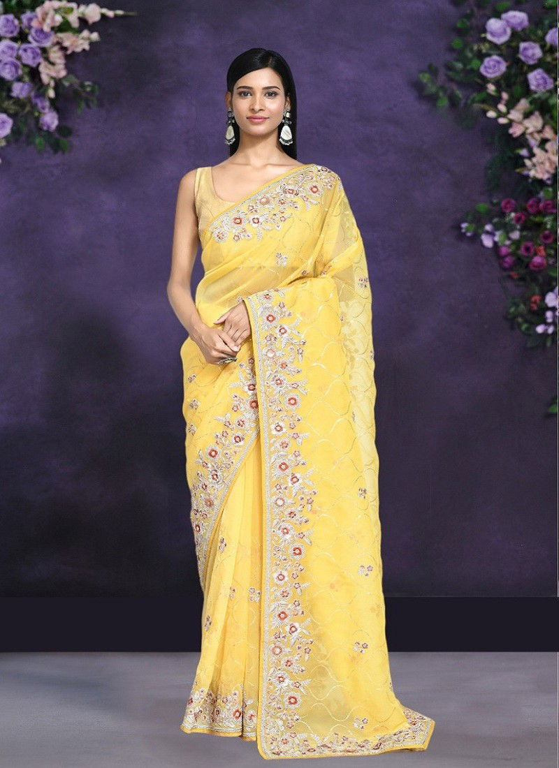 Lemon Colour kaavyani Vol 3 By Mahotsav Designer Wholesale Saree Suppliers In Mumbai N8245 B