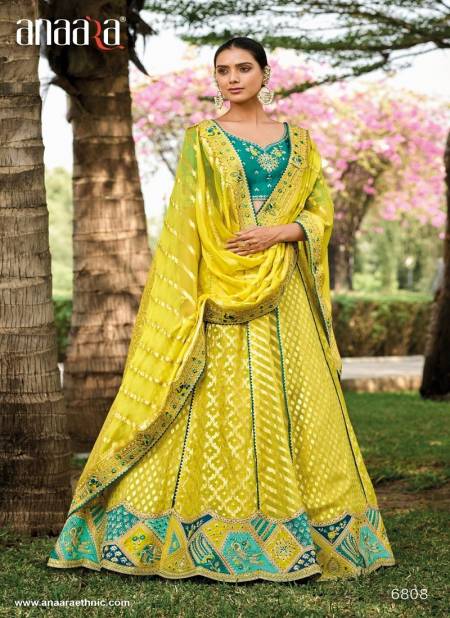 Lemon Multi Colour Anaara 6800 Series By Tathastu Wedding Wear Designer Lehenga Choli Wholesale In India 6808