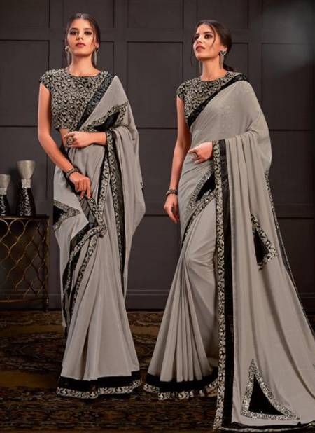 Stylish Grey Kanjivaram Jacquard Silk Saree in Surat at best price by DHAGA  FASHION - Justdial