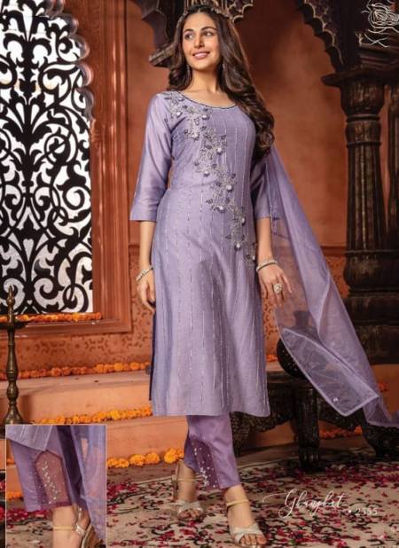Buy Casual Salwar Suits - Deep Purple Georgette Embroidered Pant Style  Salwar Suit