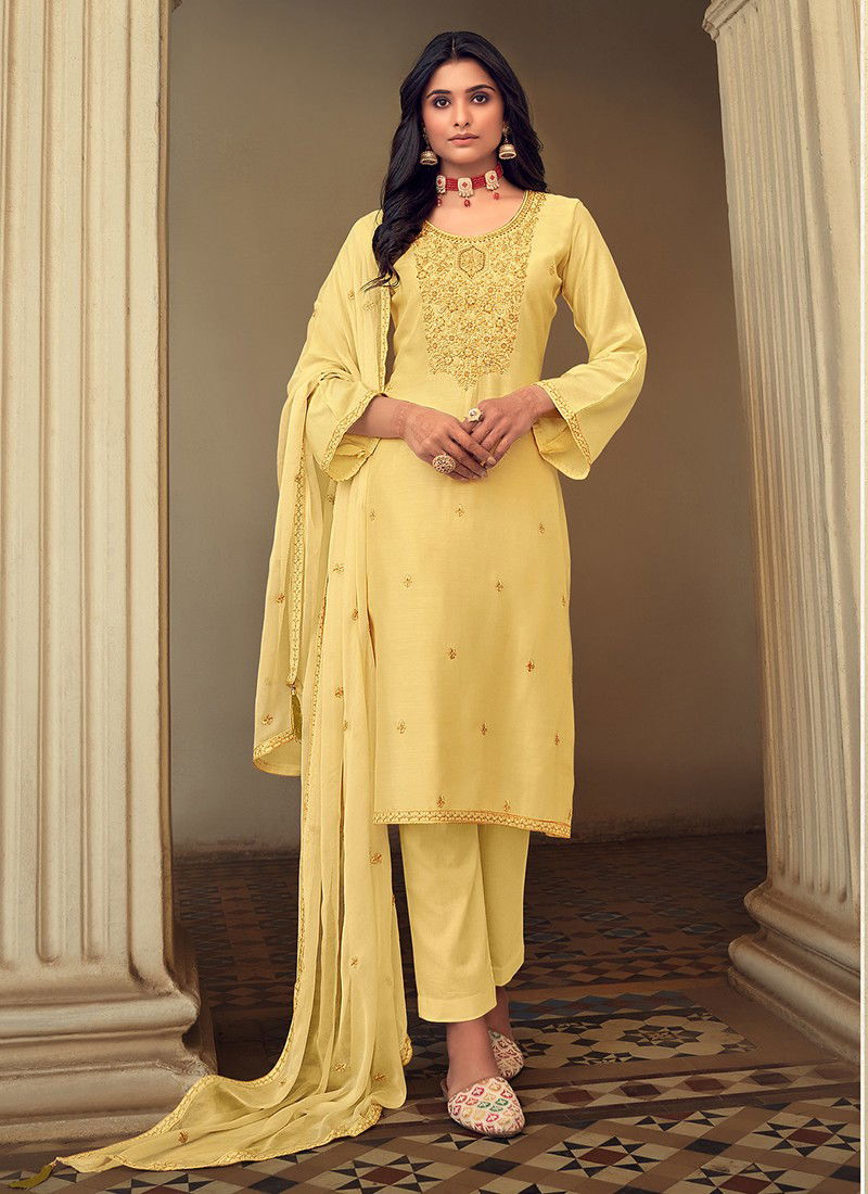 light yellow salwar suit