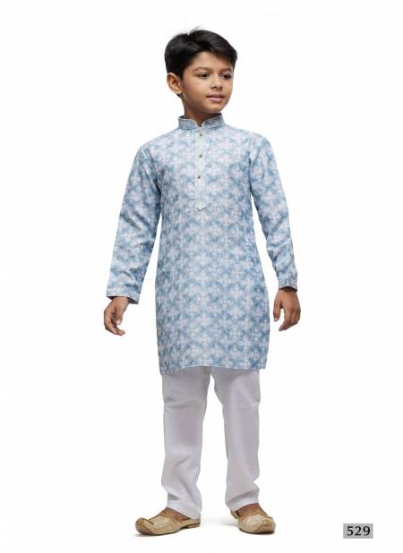 Light Blue Colour Kids Occasion Wear Designer Kurta Pajama Wholesale Shop In Surat 529