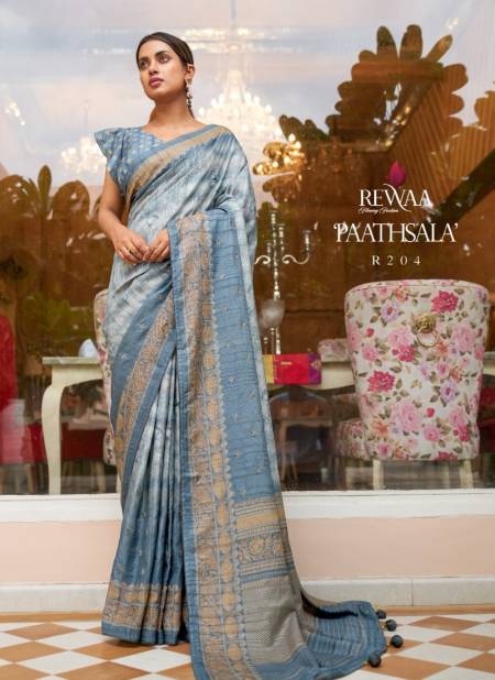 Light Blue Colour Paathsala By Rewaa Silk Saree Catalog 204