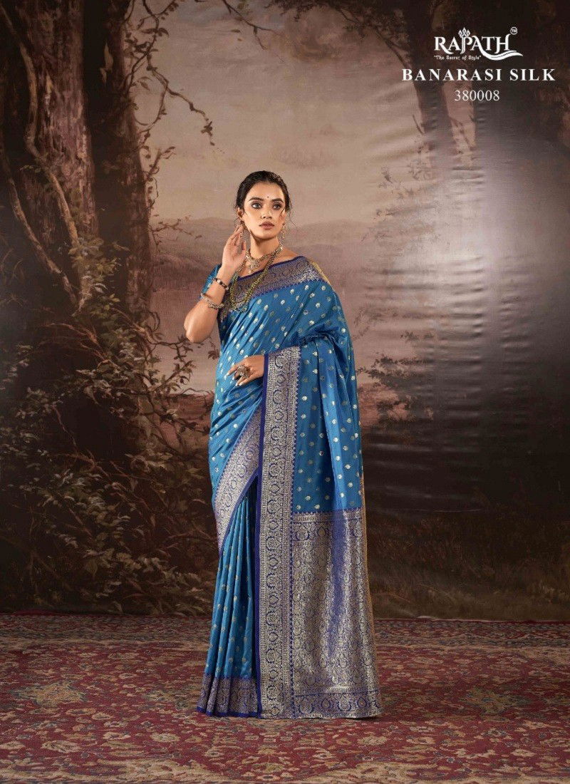 Light Blue Colour Sindhoora Silk By Rajpath Ocassion Sarees Wholesale Shop In Surat 380008