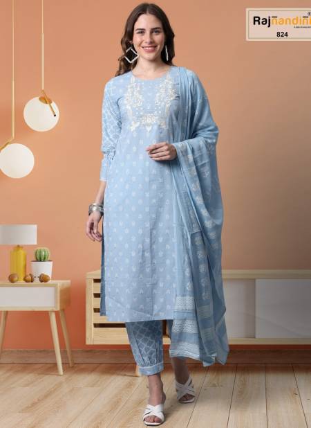 Light Blue Kaveri By Rajnandini Designer Salwar Suit Catalog 824