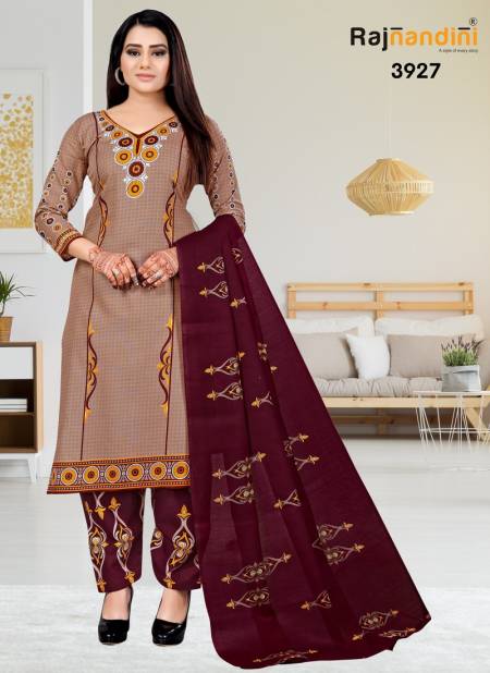 Light Brown Colour Anamika Cotton Dress Material Catalog 3927