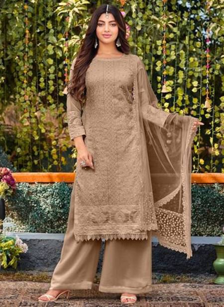 Light Brown Colour Celebration Colour Edtion By Mrudangi 2041 F To 2041 J Georgette Salwar Suits Catalog 2041 G