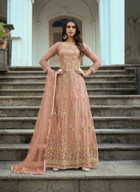 Light Brown Colour Ruksar 1001 A To 1001 D By F K Fashion Gown Catalog 1001 C