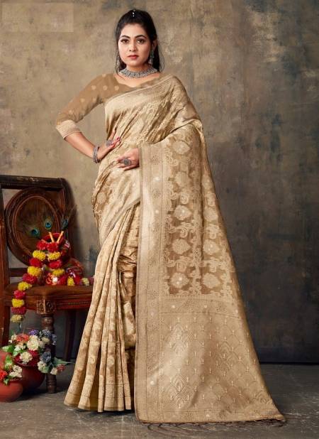 Light Brown Colour Kalash By Sangam Designer Saree Catalog 10127