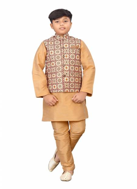 Light Brown Colour Kids Koti 2 Festive Wear Wholesale Modi Jacket Kids Wear Catalog 114
