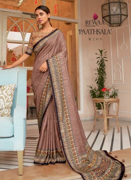 Light Brown Colour Paathsala By Rewaa Silk Saree Catalog 209
