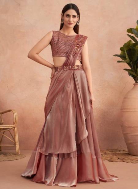 Light Brown Colour Super Star By TFH Party Wear Sarees Catalog 7311
