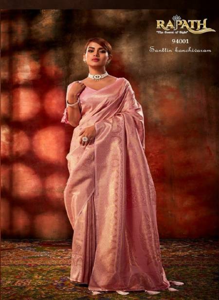 Light Flamingo Colour Stella Silk By Rajpath Kanjivaram Silk Designer Saree Catalog 94001