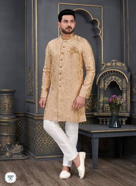 Light Gold Colour Designer Party Wear Indo Western Suppliers In India 2257
