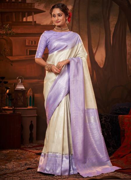 Light Gray And Lavendar Colour Rivaa Silk Festive Wear Wholesale Silk Sarees 79010
