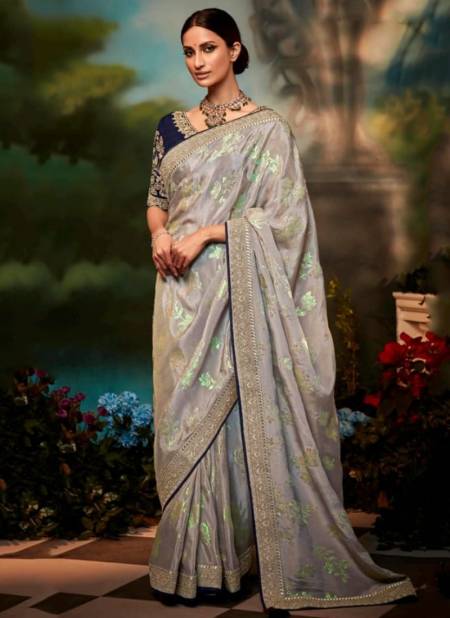 Light Gray Colour Kajal Vol 12 Fancy Wear Wholesale Designer Sarees 5243