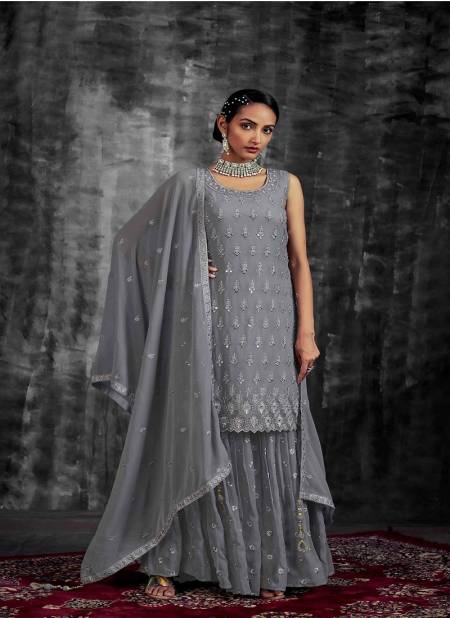 Light Gray Noorani Saga Vol 6 By Arya Designs Wedding Salwar Suit Catalog 54007