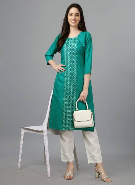 Light Green Colour Aaradhana 1001 A To 1007 Designer Kurti Catalog 1006 A 1