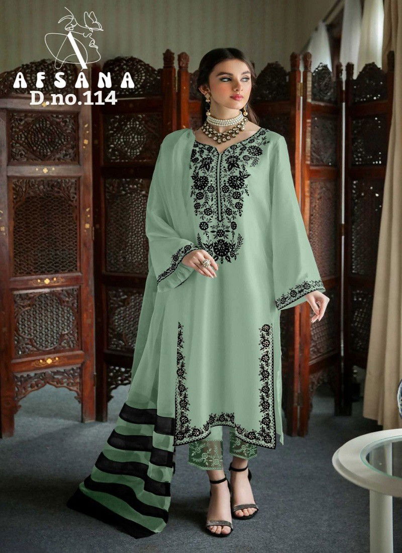 Light Green Colour Afsana 114 Colors Pakistani Salwar Suit Catalog 114 B