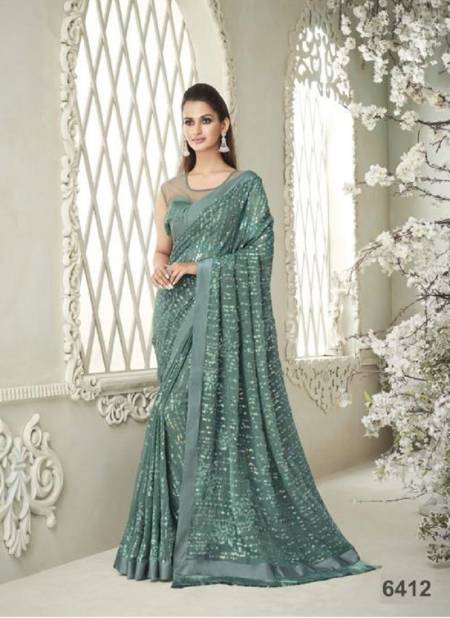 Light Green Colour Crystal Vol 2 By TFH Party Wear Saree Catalog 6412
