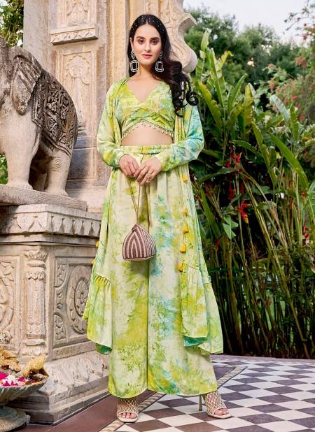 Light Green Colour Flory Vol 39 By Khushbu Fashion Plazzo Suit Catalog 4954