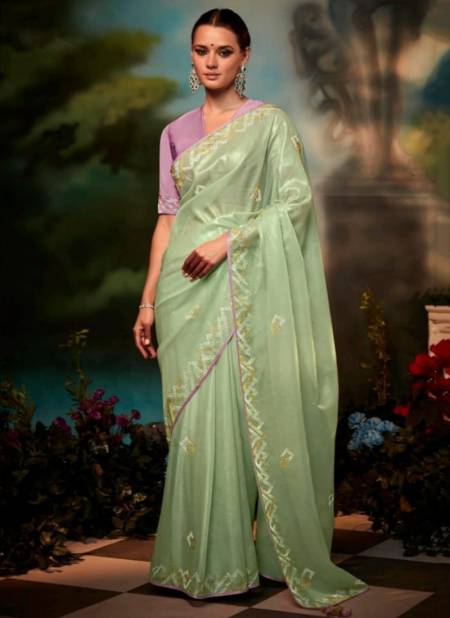 Light Green Colour Kajal Vol 12 Fancy Wear Wholesale Designer Sarees 5253