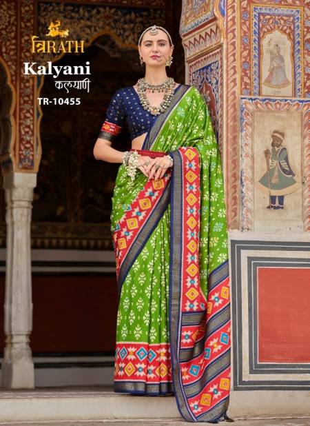 Light Green Colour Kalyani By Trirath Sigma Silk Wedding Wear Saree Exporters In India TR-10455