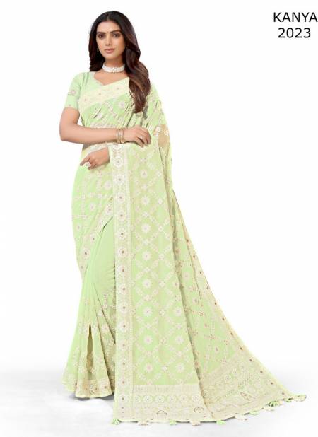 Light Green Colour Kanya By Fashion Lab Georgette Saree Catalog 2023