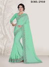 Light Green Colour Latest Designer Festive Wear Heavy Coding With Siqvence Embroidery With Applique Flower Siramic hand Work Pure Satin Saree Collection 2910
