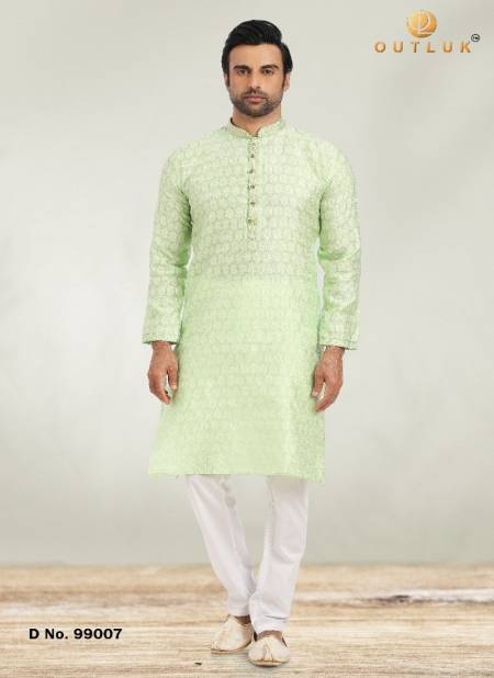 Outluk 99 Light Green Colour Casual Wear Wholesale Kurta With Pajama Collection 99007