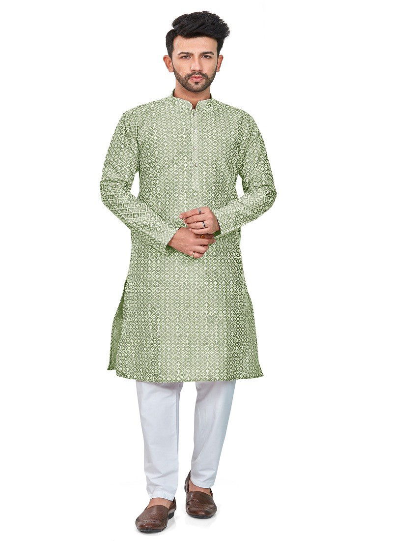 Light Green Colour RFSK 0013 Kurta Pajama Catalog 3