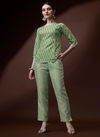 Light Green Colour Raisin Cotton Printed Cord Set Western Catalog OLCOD0005