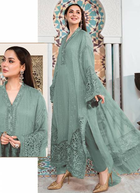 Light Grey Colour Ramsha 576 NX R 576B TO R 576E Wholesale Pakistani Suits Catalog 576 D