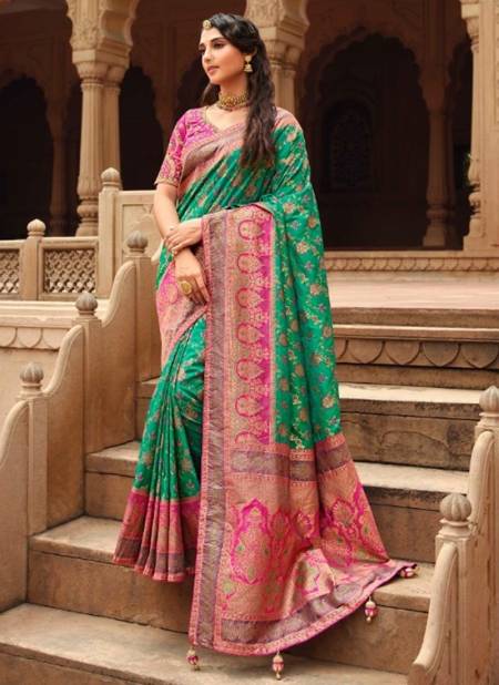 Light Green Colour Rutba Vol 7 Wedding Wear Wholesale Silk Sarees  13460