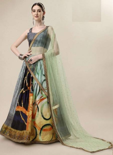 Light Green Colour Saptrangi Designer Lehenga Choli Catalog 5004