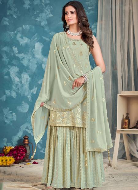 Light Green Colour Seher By Dresstive 201 To 205 Sharara Suit Catalog 202