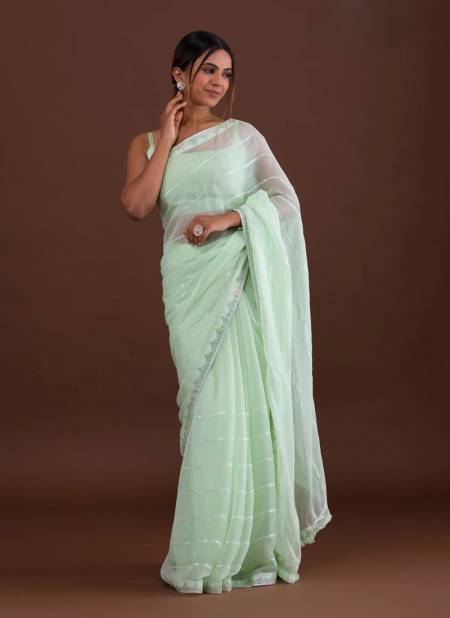 Light Green Colour Shree By Fashion Lab 2001 To 2003 Party Wear Sarees Catalog 2003